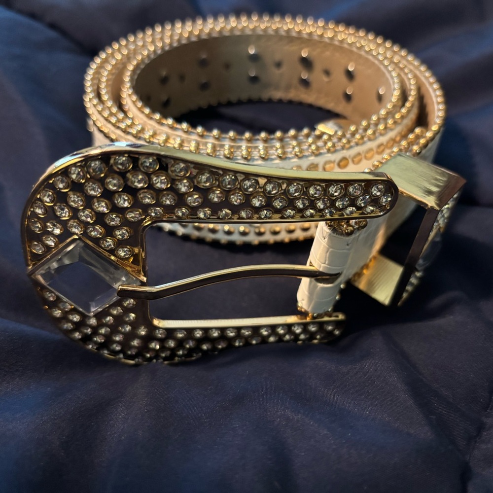 Gold Rhinestone Studded Belt
